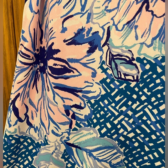 Lilly Pulitzer NWT Iona Sleeveless Top Peacock Blue Plant One On Me Size XXS - Picture 2 of 3